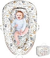 MAGINP Hoot Portable Baby Lounger Newborn 0-24 Months - Travel Infant Nest for Floor Time, Tummy Time & Supervised Play