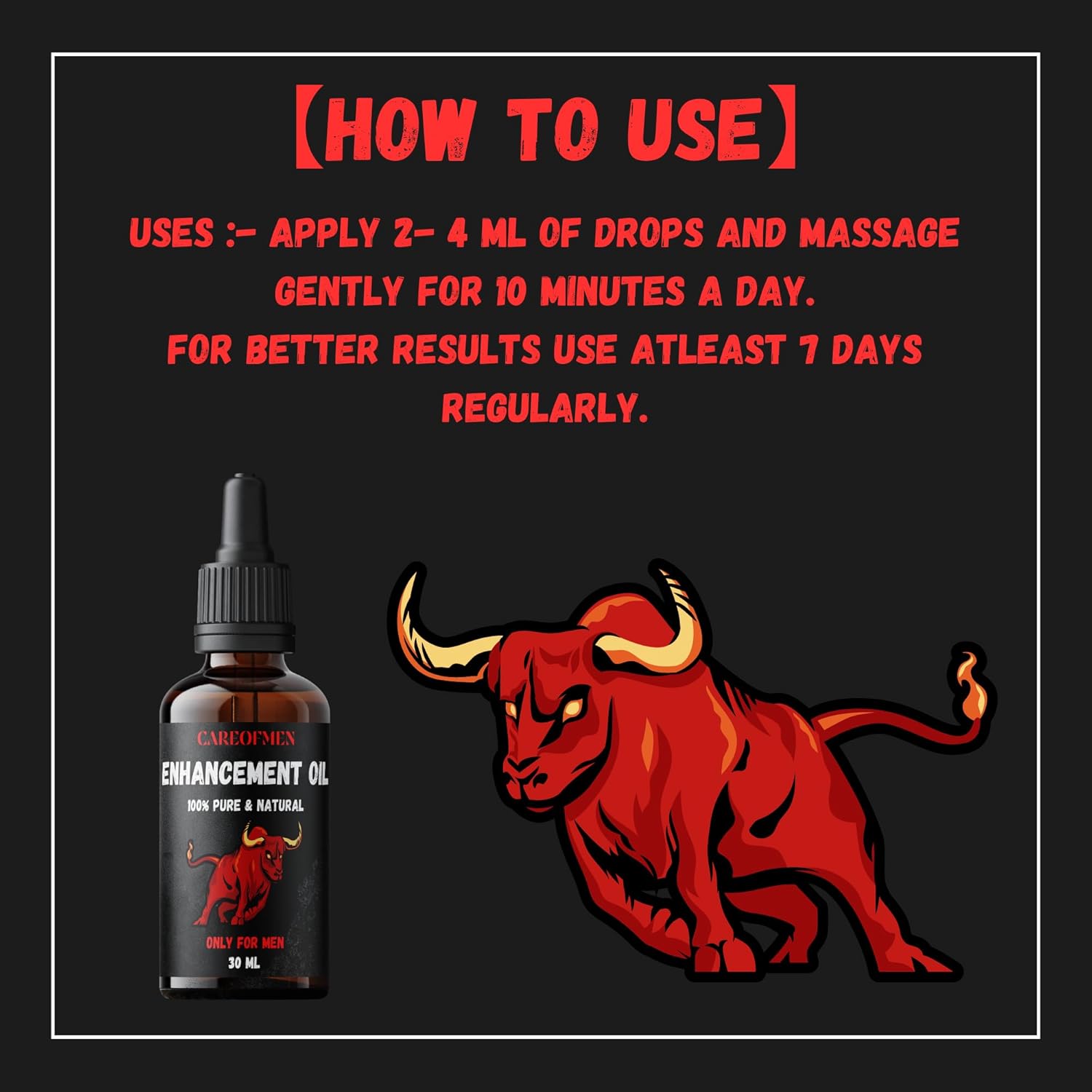 Big XXXL Extra Power Strength Men Massage Essential Oil - 30ml - Men's Strengthening Massage Oil for Huge Enhanced Size, Thickness, Strength, and Prolonged Performance