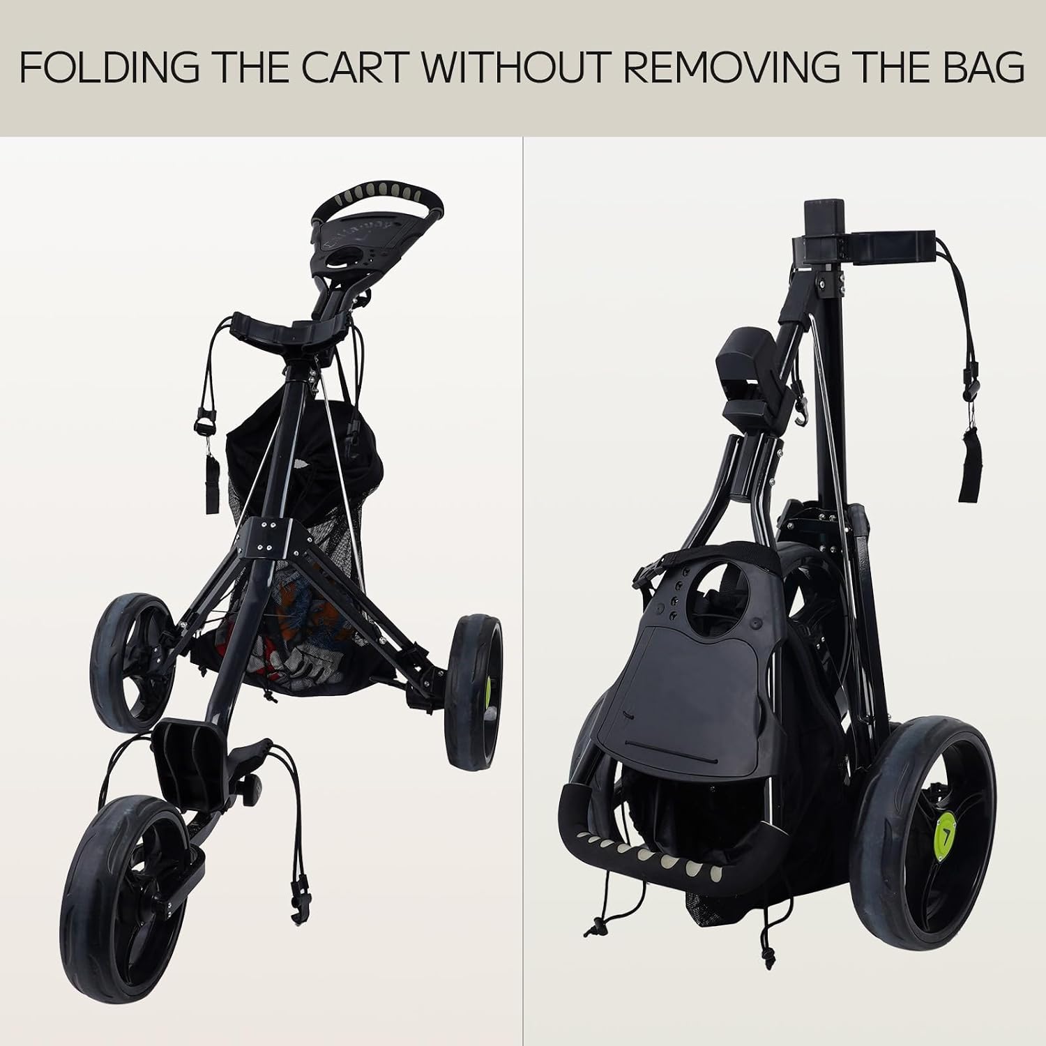 Golf Push Cart Storage Bag,Golf Cart Organizer Accessories, Backside Extension Storage Bag,Closure Push Cart Net Mesh