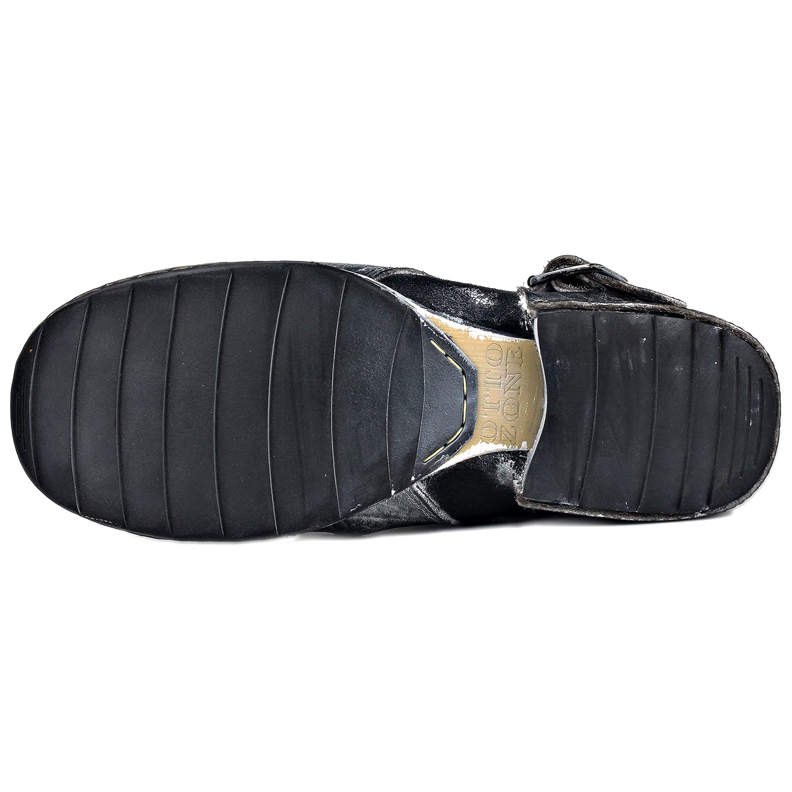 OSSTONE Herren Stiefel aus Rindsleder Lederstiefel mit Gummisohle Biker Boots mit Reißverschluss Männer Stiefeletten OS-5008-1-AI