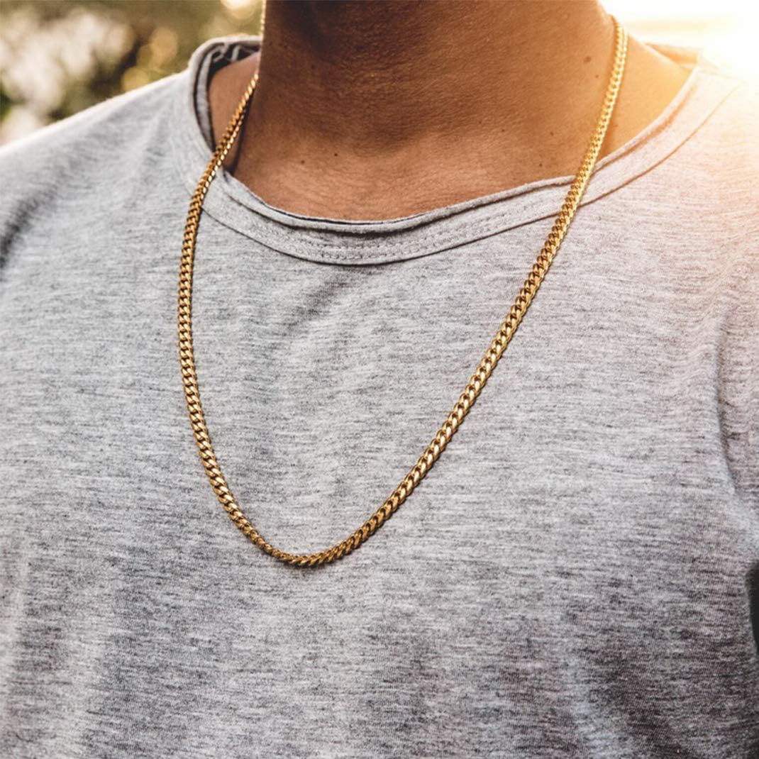 GoldChic Jewelry 6mm Gold Men Chain Necklace, Cuban Link Chain, 6mm - 18K Gold Plated, 46cm (18 inches) - Image 3