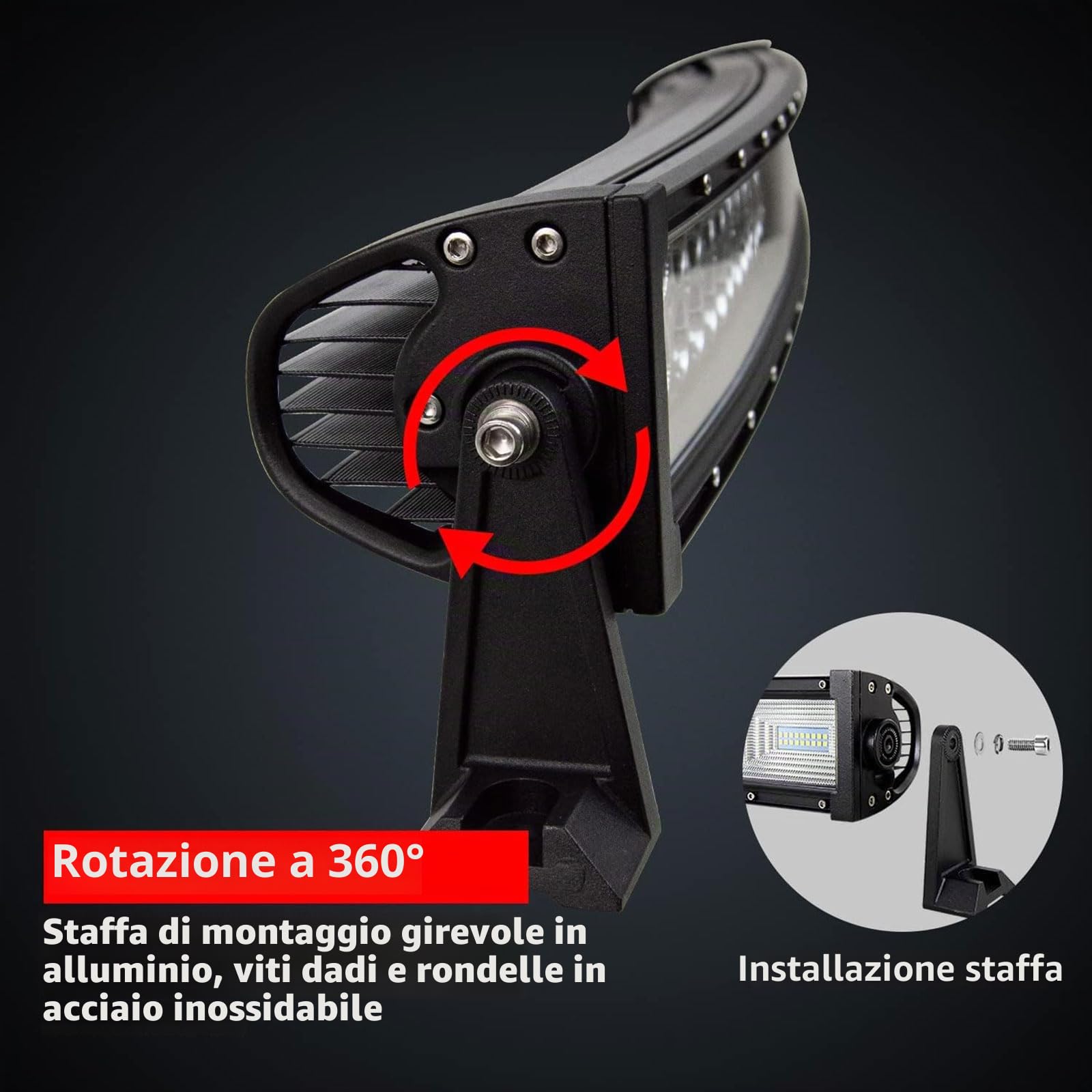 Willpower 540W arco Barra Led Fuoristrada Con 12V Cablaggio Kit, 42 pollice Barra a led 12v per Auto Trattore Camion ATV Barca 4x4
