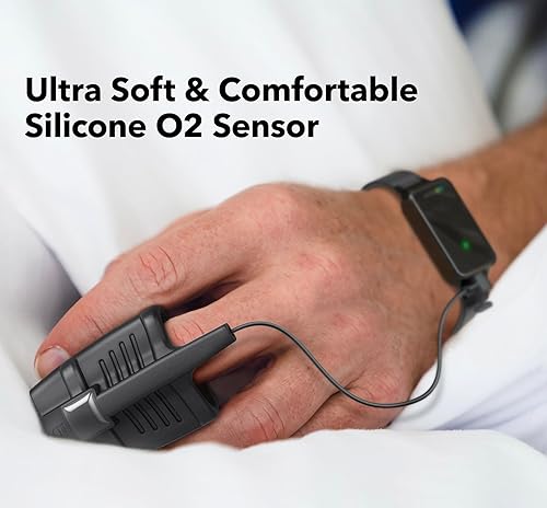 Miniatura 3 de Oxímetro de pulso de grabación de muñeca SleepO2 de EMAY  Monitor de oxígeno continuo para seguimiento de SpO2 durante la noche  Proporciona informe