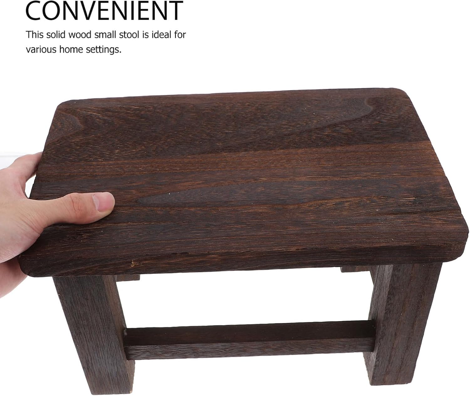 Solid Wood Step Stool for Shoe Changing Ergonomic Bench for Adults and Boys and Girls Farmhouse Style Footstool for Dining Room and Bedroom and Elegant Design