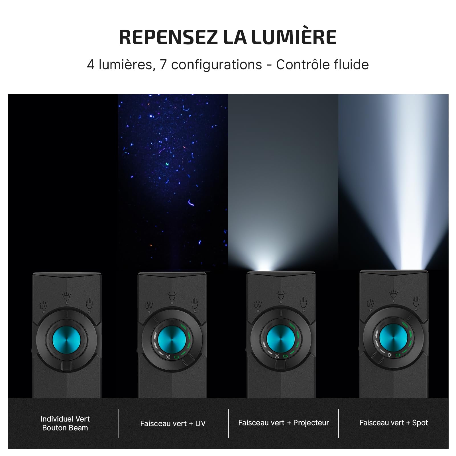 OLIGHT ArkPro Lampe torche LED rechargeable USB, légère et portable | 1500LM, portée de 205, détection des faux billets par rayons UV, fixation magnétique, idéal pour le camping et la randonnée