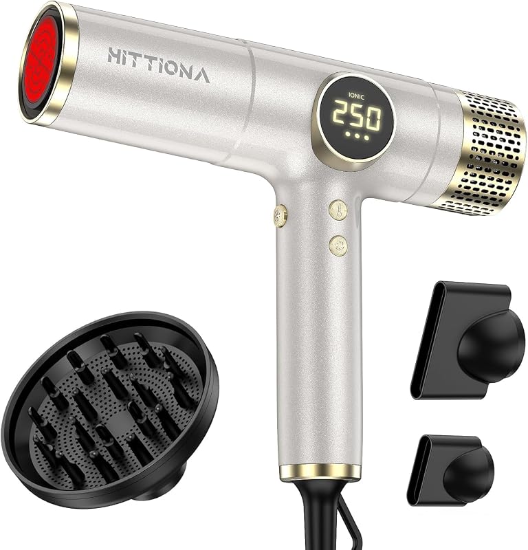 Secador de pelo iónico infrarrojo Secador de pelo de viaje de doble voltaje 2000 W Secado rápido Difusor ligero de bajo ruido - Secador profesional Sin daños por calor para cabello rizado Mujeres Viajes a Europa | Secador de pelo de viaje de secado rápido, secador de pelo ligero de bajo ruido con difusor, secador de pelo sin daños por calor para mujeres Europa