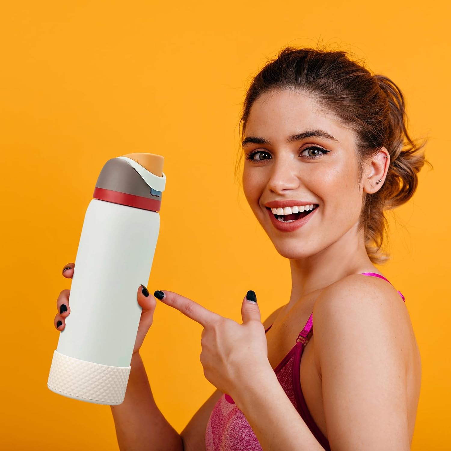 2PCS Diamond Silicone Boot for Owala Water Bottle, Anti-Slip Protective Sleeve for Owala Twist,FreeSip and Flip Stainless Steel Water Bottle, BPA-Free, Dishwasher Safe, Accessories - Image 6