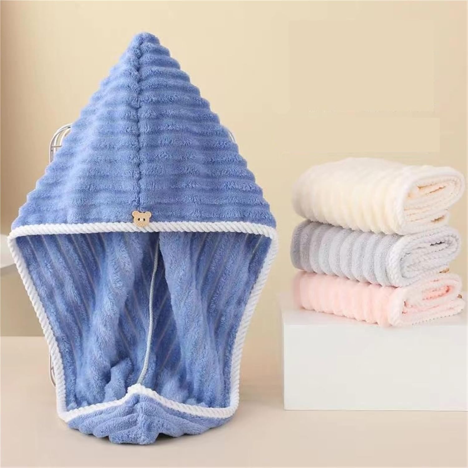 Hair Towel Shower Cap Hair Towel Wrap for Women Quick Dry Hair Towel Absorbent Hair Wrap Thick Wavy Hair Drying Towel Hair Wrap Towels(Pink)