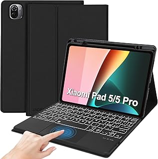 JADEMALL Case with Trackpad Keyboard for Xiaomi Pad 5/5 Pro 11 Inch 2021, QWERTY Italian Bluetooth Keyboard with Touchpad for Xiaomi Pad 5, Black