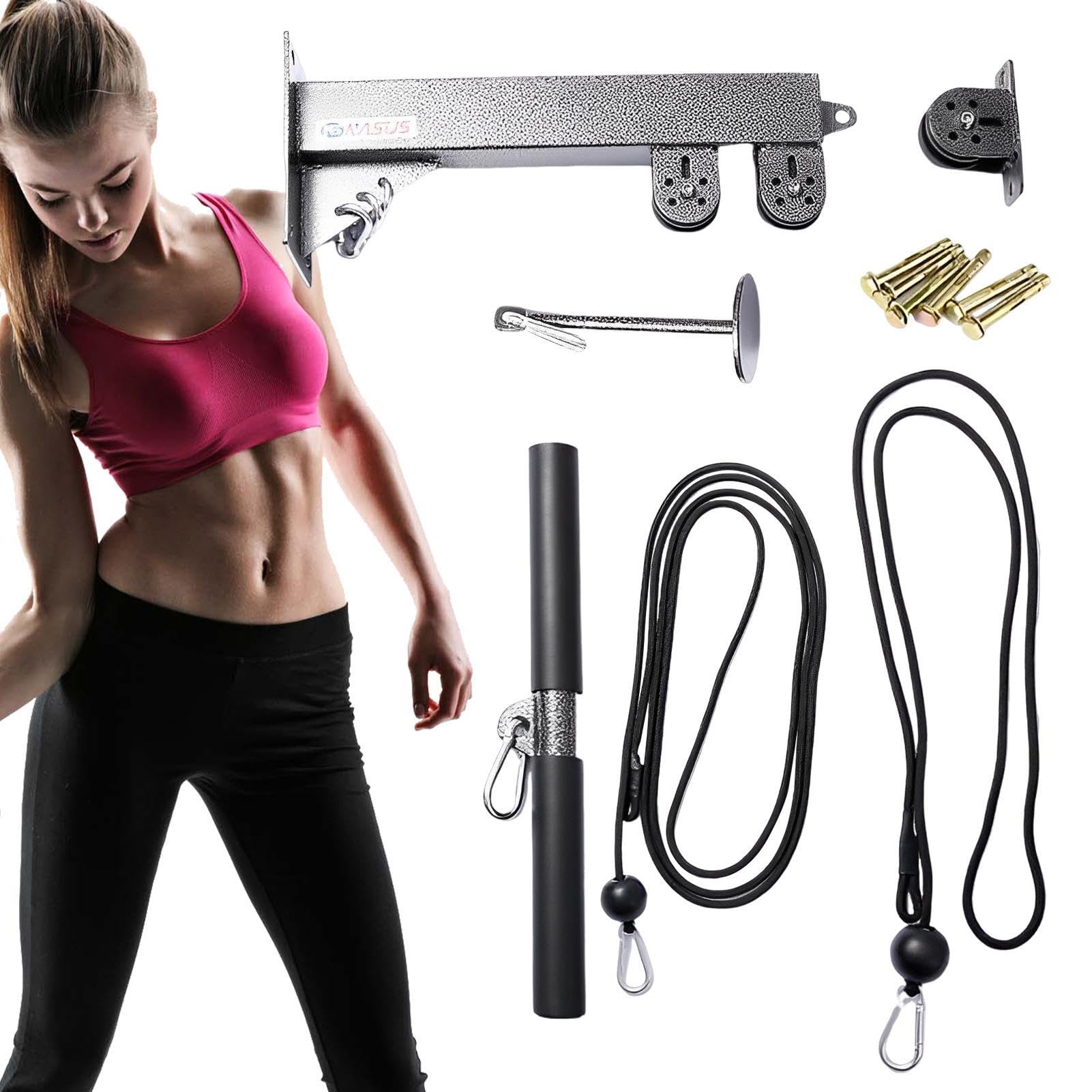Zankie poleas para Gimnasio en casa - polea Peso montado en la Pared Acero Inoxidable | Equipo la Aptitud la Carga del Transporte 220 Libras, máquina