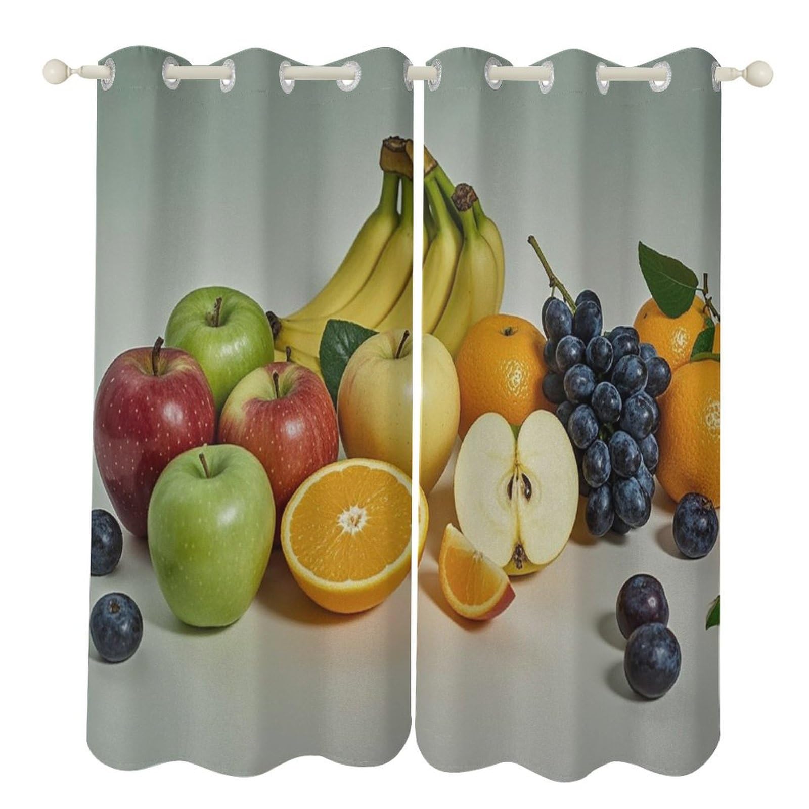 Rideaux occultants imprimé fruits pour créer un cocon frais dans le salon