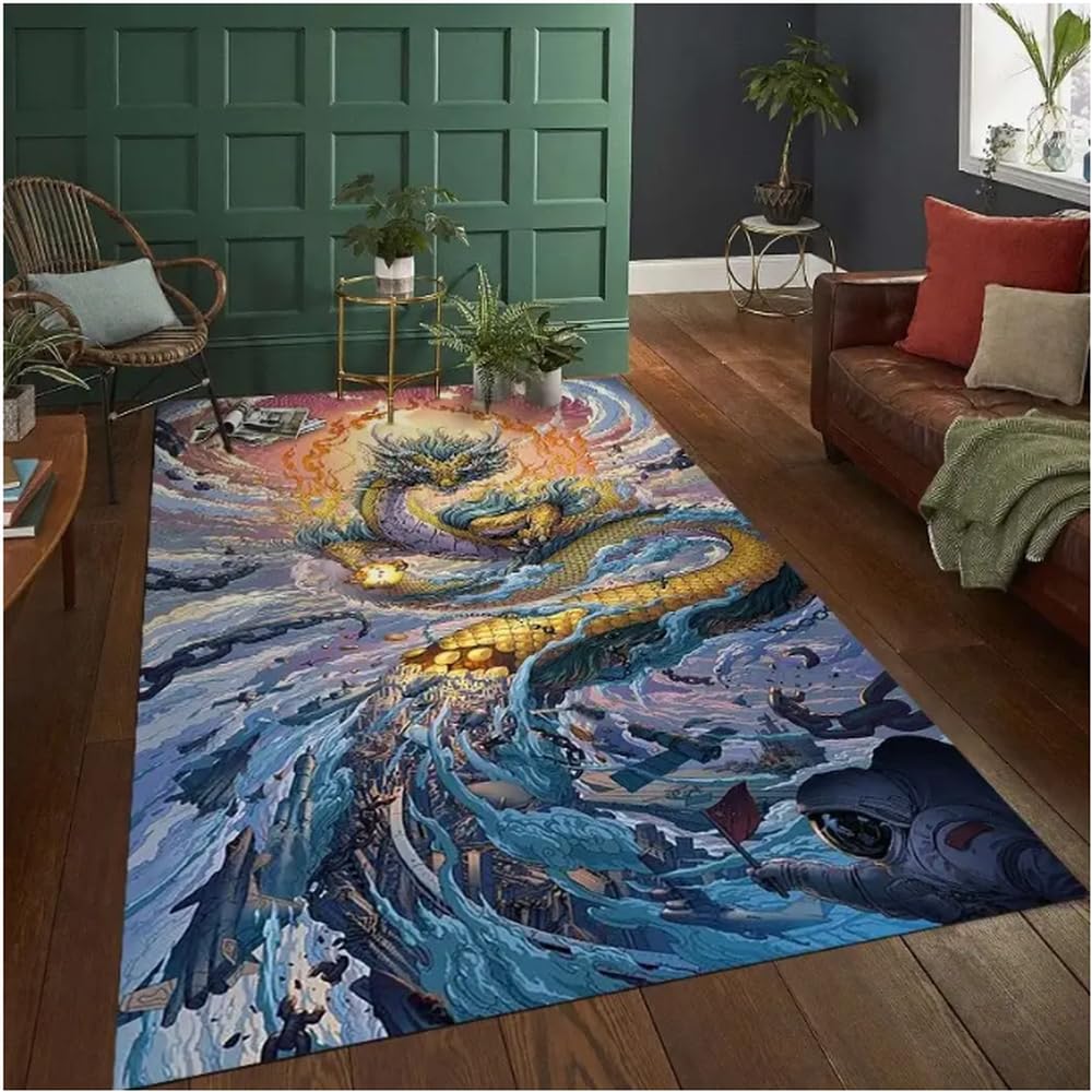Tapis dragon chinois 60x90cm pour décorer votre salon et chambre