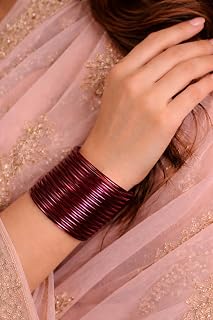Raahive Pack of 24 Transparent Maroon Jelly Bangles – Durable, Lightweight & Trendy Bangles for Women and Girls | Perfect ... Price In India