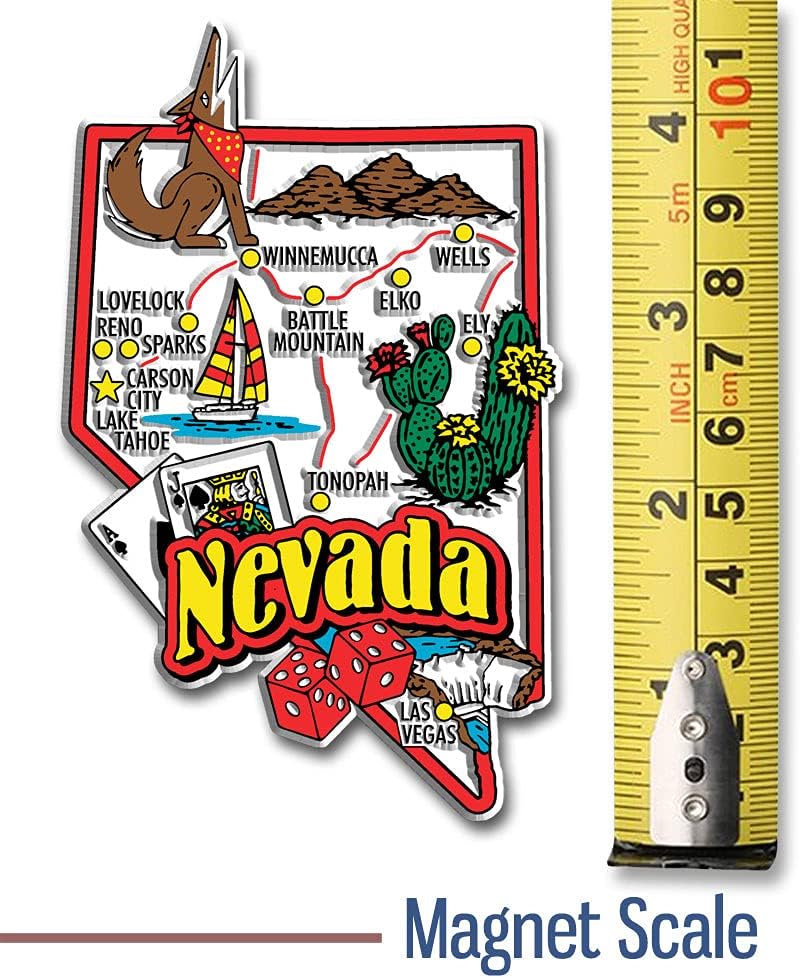 Nevada Six-Piece State Magnet Set by Classic Magnets, Includes 6 Unique Designs, Collectible 3D Rubber Vintage-Style Souvenirs and Gifts Made in the USA image 4