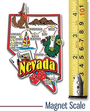 Nevada Jumbo State Magnet by Classic Magnets, 2.7 x 4.3, Collectible 3D Rubber Vintage-Style Souvenirs and Gifts Made in the USA