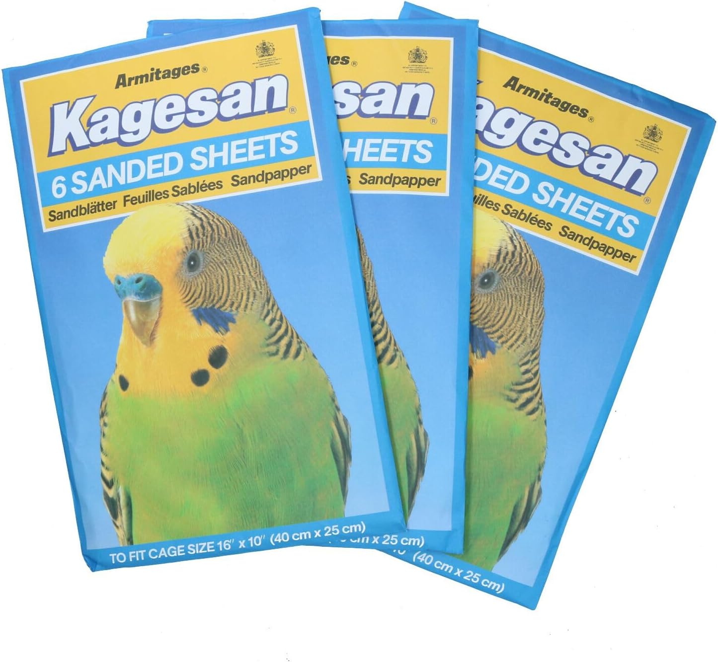 18 Sanded Sheets Sandpaper Cage Lining Budgies Caged Birds 25x40cm