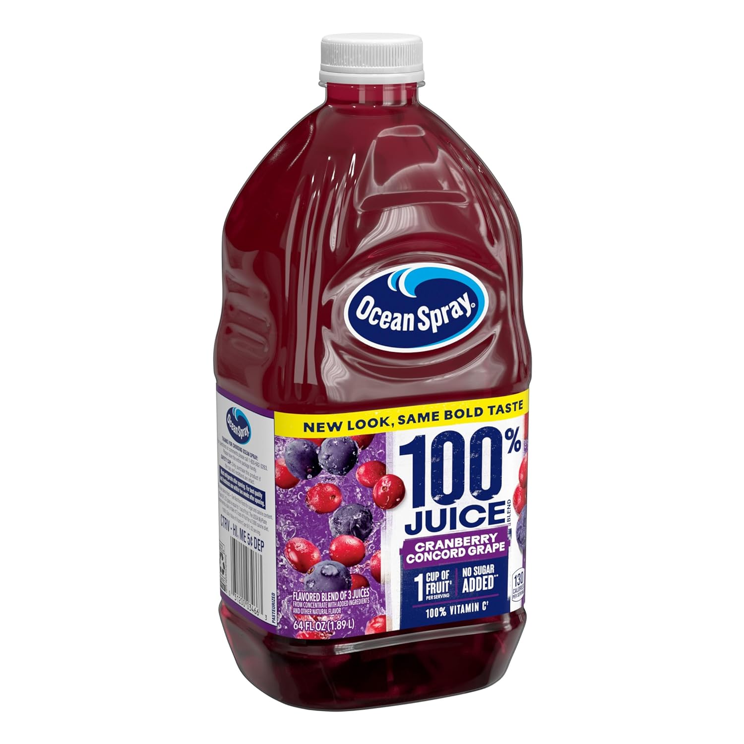 Ocean Spray® 100% Juice Cranberry Grape Juice Blend, 64 Fl Oz Bottle (Pack of 8)