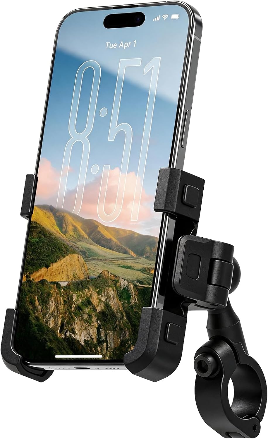 BOJE Motorcycle Phone Mount,Bicyle Bike Scooter ATV Phone Holder, 360° Dual Ball Joints, Aviation Aluminum & Silicone, Anti-Shake, Open Cooling & Camera Friendly, for 4.7-6.8 Inch Smartphones。