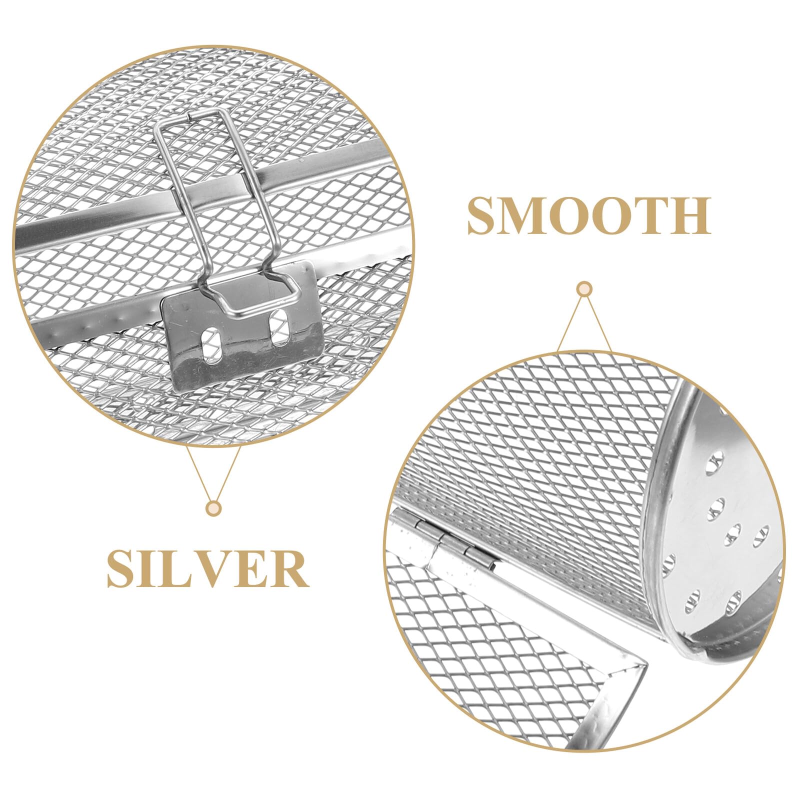 Griglia rotante in acciaio inox con porta mobile, accessorio versatile per barbecue per arrostire noci, verdure e riunioni di famiglia, ideale per forno e grill all'aperto