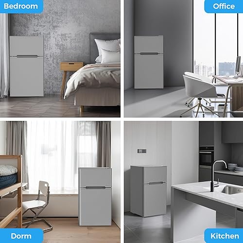 Miniatura 13 de Joy Pebble Refrigerador pequeño de 3.1 pies cúbicos con congelador, refrigerador compacto con congelador, mini refrigerador para dormitorio,