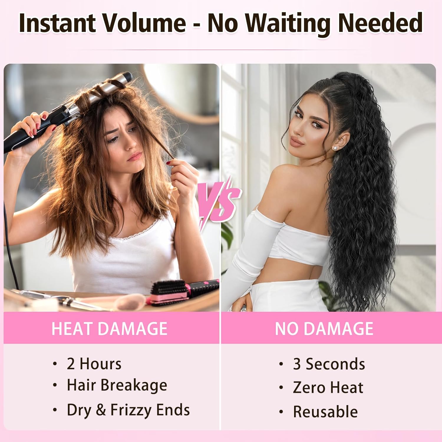 ALXNAN Claw Clip Ponytail,26 Inch Black Ponytail Extension for Women Synthetic Long Curly Wavy Clip in Ponytail Hair Extensions Synthetic Hairpiece for Daily Party Use