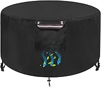 Vista 11 de Funda rectangular para mesa de fogata de gas de 44 x 28 pulgadas, cubierta para mesa de fuego resistente al agua 600D de servicio pesado para mesas