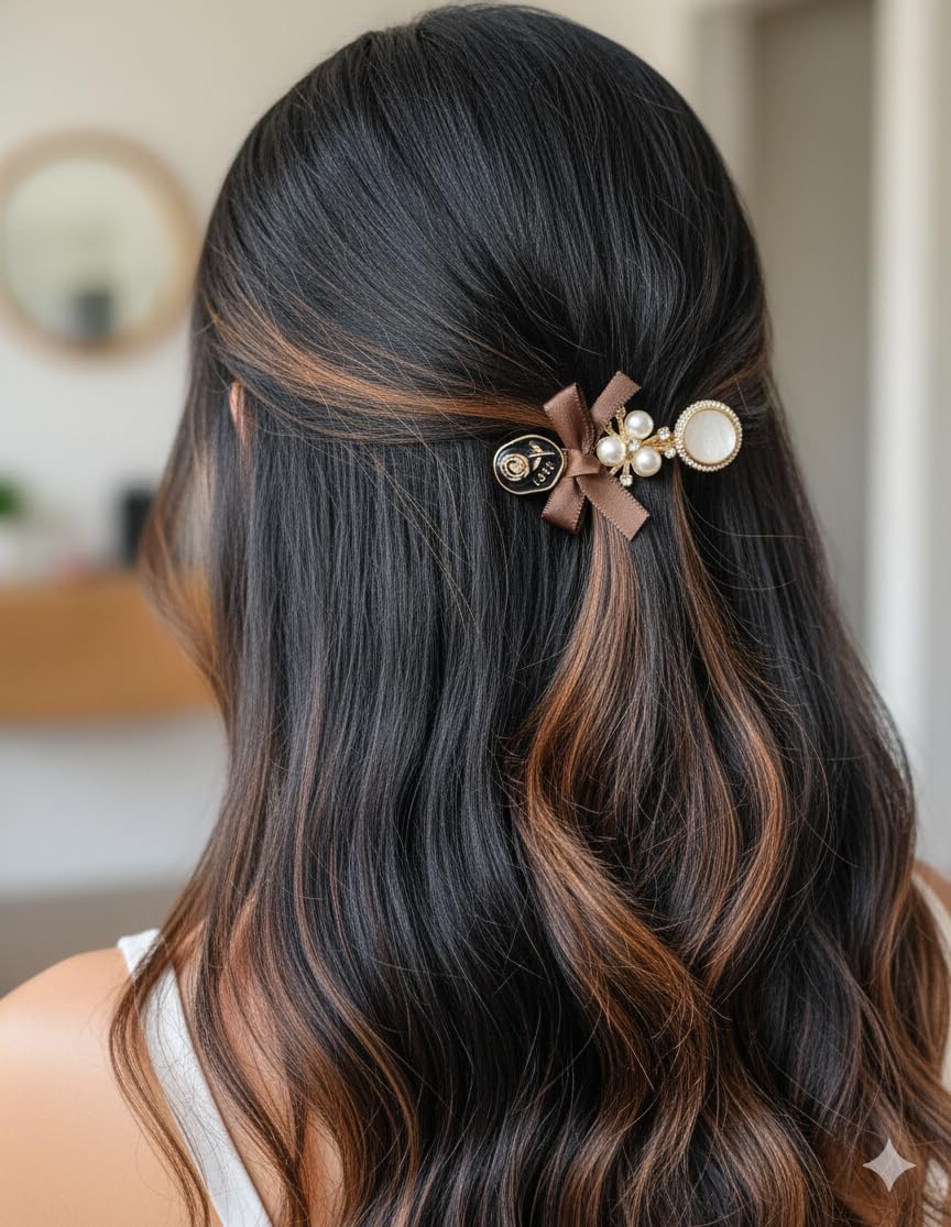 Set of 5 Korean Style Hair Clips for Women Stylish | Cute Pearl, Bow & Assorted Design Barrettes | Latest Fashion Hair Accessories for Girls