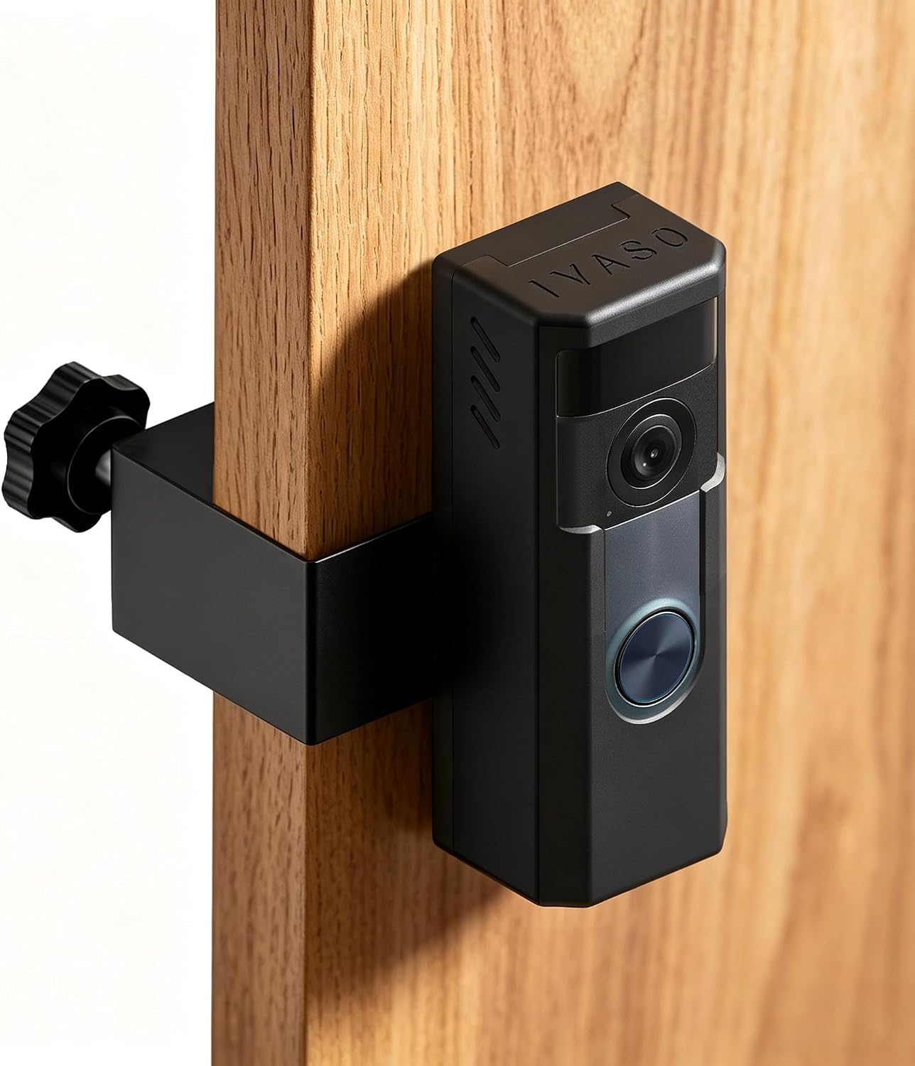 Anti-Theft Ring Encased Mount Bracket for Ring Battery Doorbell/Pro/Plus 2nd Gen New Model, Adjustable Clamp-On Video Doorbell Holder No-Drill No-Adhesive