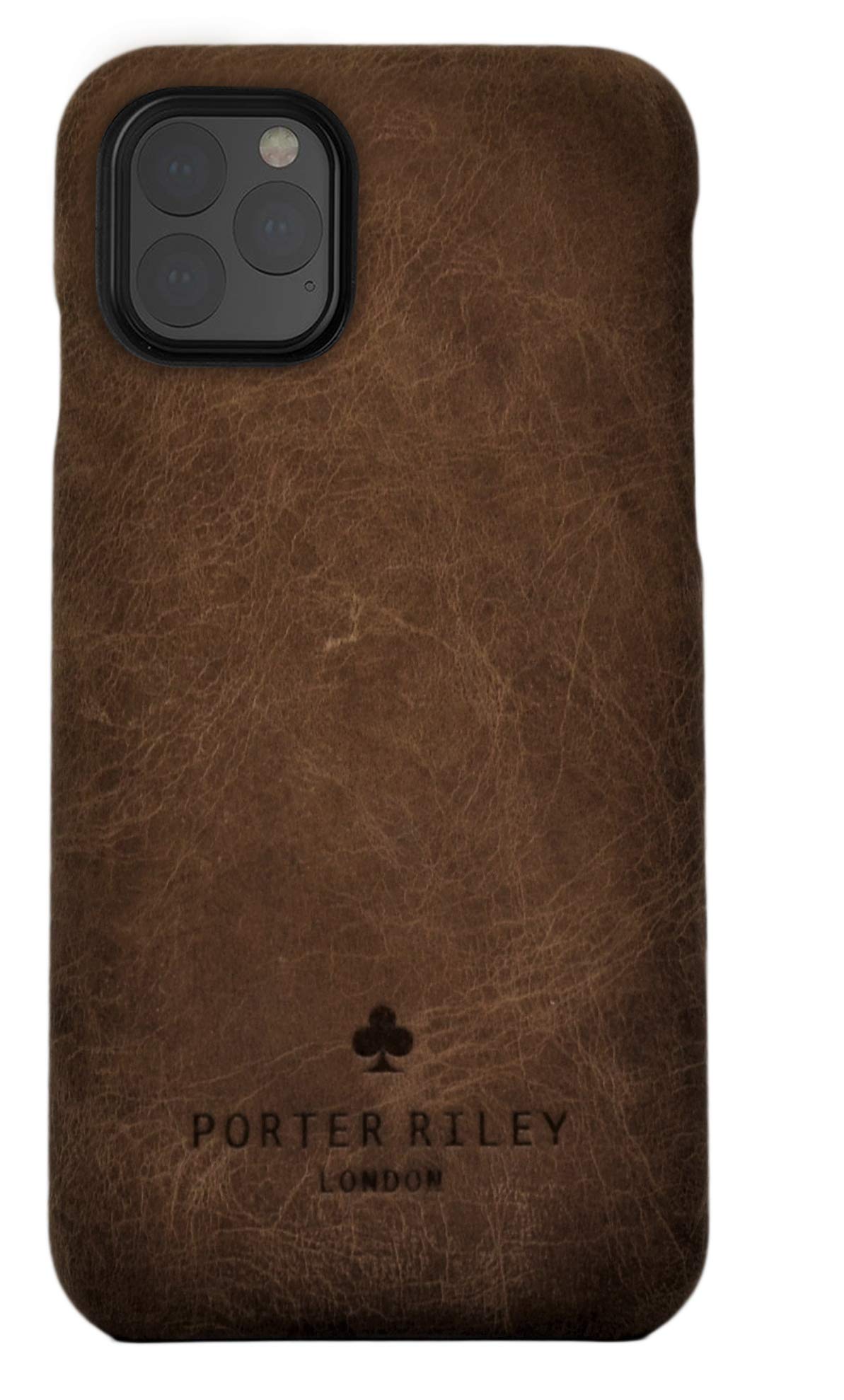 Porter Riley - Coque en Cuir pour iPhone 11 Pro (5,8 Pouce). Coque arrière Fine en Cuir véritable de qualité supérieure (Marron Chocolat)