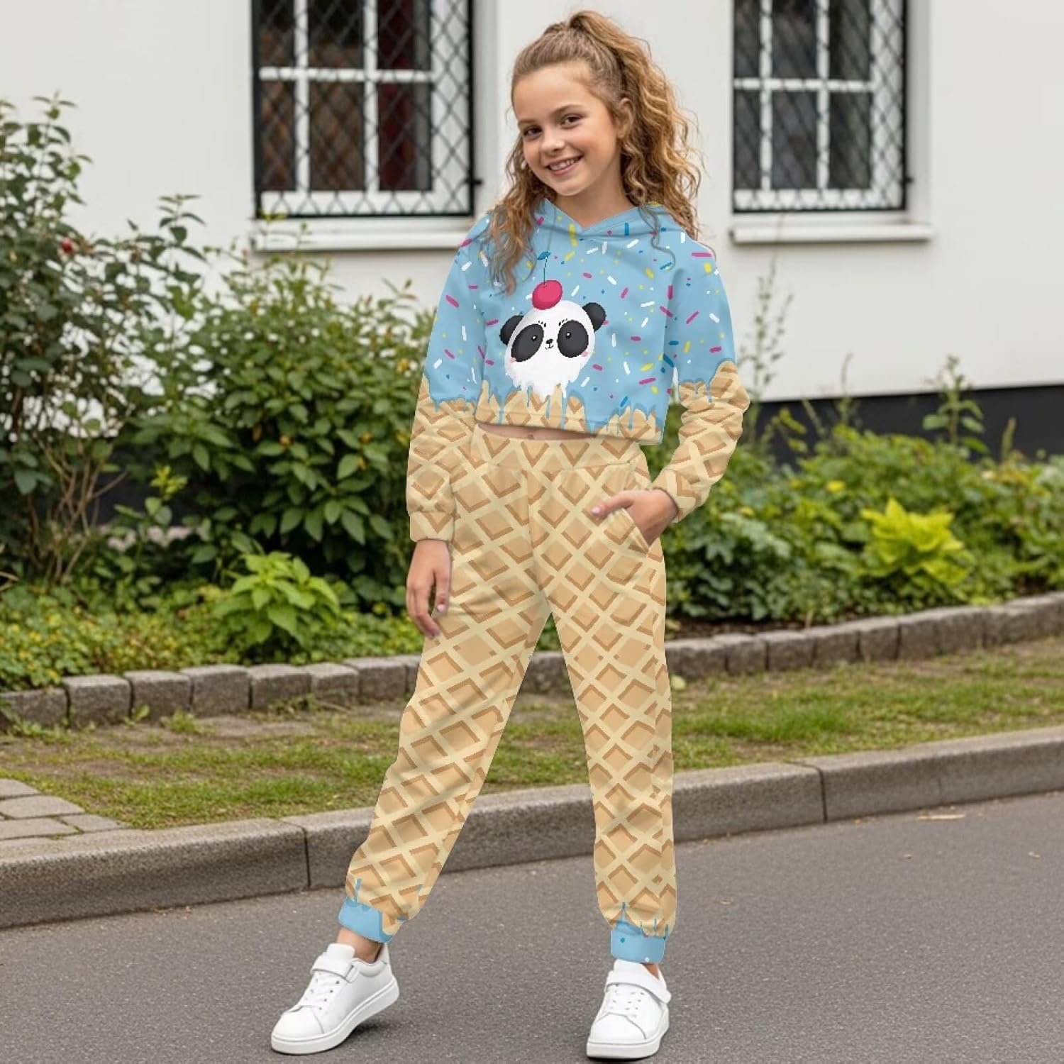 Rnyleeg Kids Long Sleeve Clothes Set Comfy Soft Sweatshirt 2 Piece Spring Fall Outfits Pullover Tops Winter Preppy Clothes