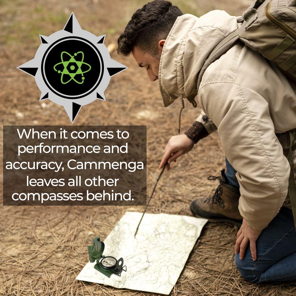 Olive Drab Cammenga Genuine Military Lensatic Phosphorescent Compass by Cammenga
