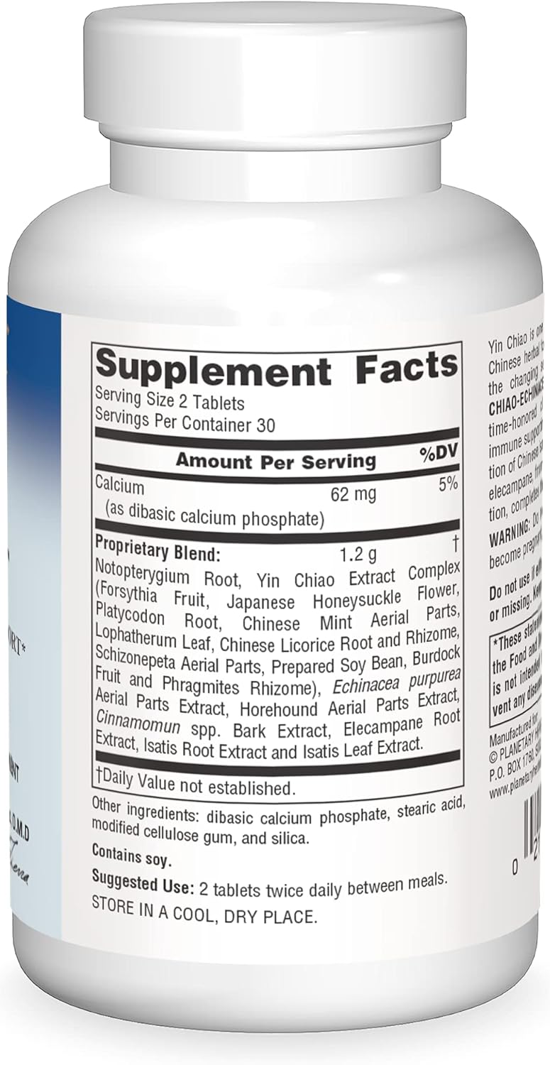 Yin Chiao-Echinacea Complex Planetary Herbals 60 Tabs : Health & Household