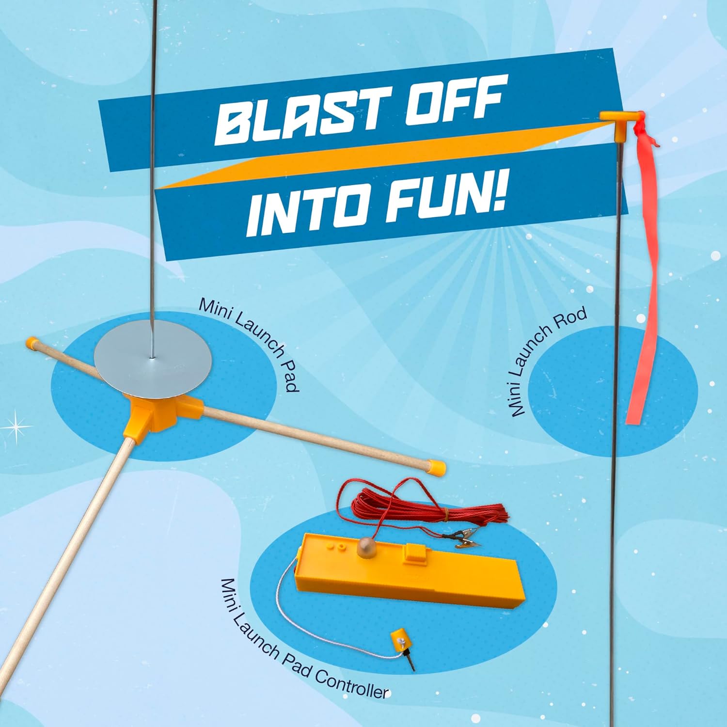 Estes 2464 Mini-Engine Launch System, Mini-Flying-Rocket-Model Launch Pad and Controller, Rocket Model Kit Accessories for Ages 10+