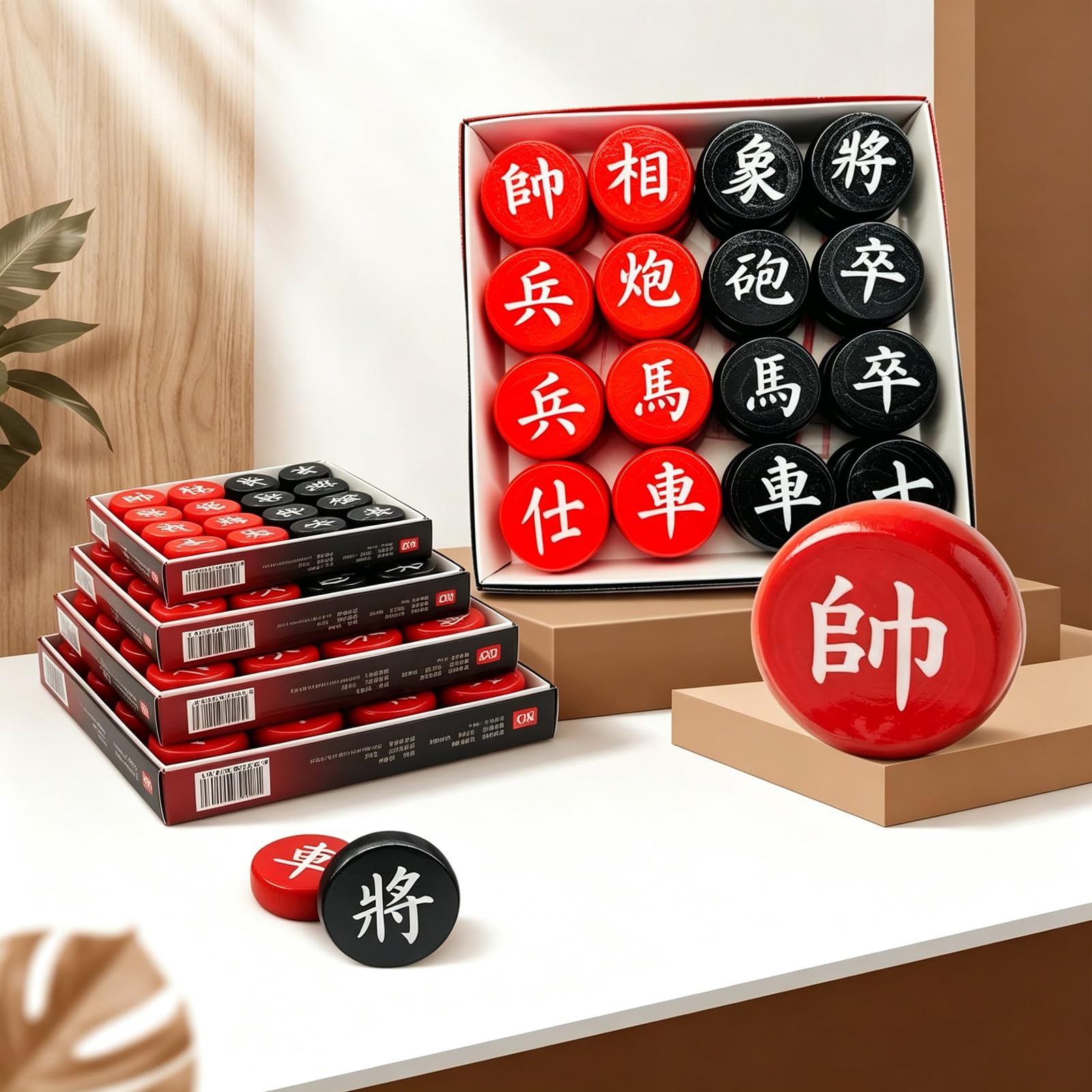Juego de ajedrez Chino con Piezas de Fresno y Tablero de ajedrez portátil Xiangqi