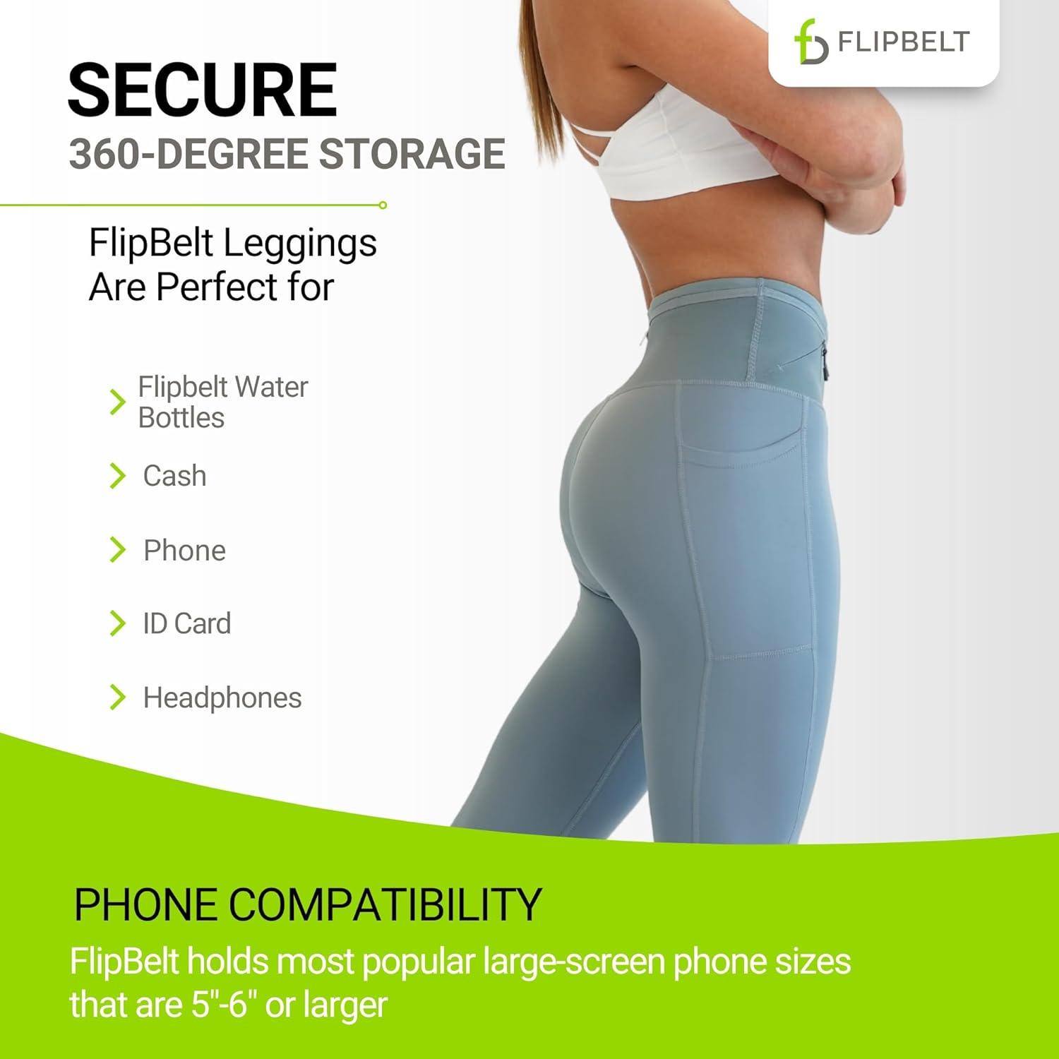 Women's Air Crop Legging Yoga Pants Breathable High-Waisted Workout Leggings with Running Belt Pockets Athletic - Image 2