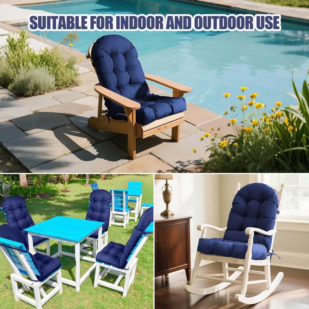 Coussins pour Fauteuil à Bascule, Ensemble de Coussins de Remplacement Résistants à l'eau pour Fauteuil à Bascule pour Terrasse, Porche et Jardin, Coussins d'intérieur/Extérieur ,Dark Gray,1 Piece
