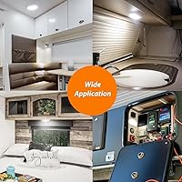 Vista 8 de Dream Lighting luz LED para interior de RV de 12 V con interruptor, luz de techo de 15,2 cm ovalada, 4,5 W, 3500 K, iluminación blanca suave