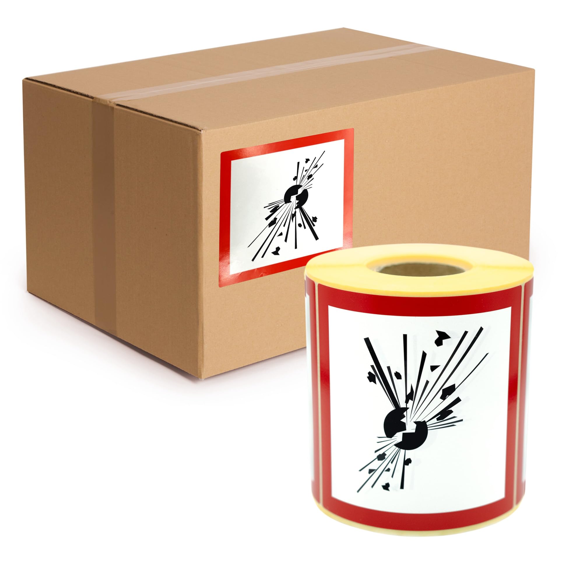 MD Labels GHS Symbols Hazardous Goods Labels Pack of 500 (GHS 01 Explosion Hazard), 100x100mm, orange - Image 4