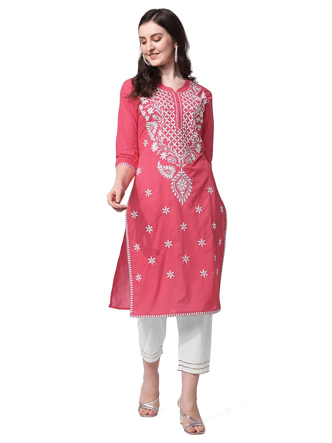 MIRCHI FASHION Pure Cotton Lucknowi Chikankari Embroidered Kurta Set | Straight Fit Kurta Pant Outfit | Ethnic Office Wear... - Review, Price and Buying Guide