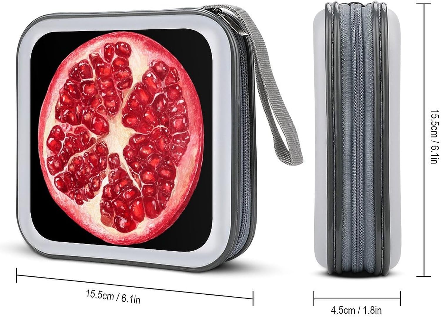 Pomegranate Fruit Portable CD Storage Case DVD Holder Box Organizer 40 Capacity for Home Car