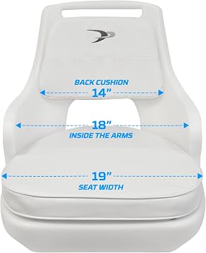 Wise 8WD015-3-710 Standard Compact Pilot Chair with Cushions and Mounting Plate, White