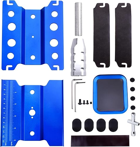Miniatura 7 de Soporte de trabajo para auto a control remoto, estación de trabajo de reparación de aluminio, rotación de 360 grados, inferior con bandeja de