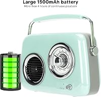 Zunate Retro Bluetooth Hangszóró Vintage Stílusú Hordozható Zöld 5