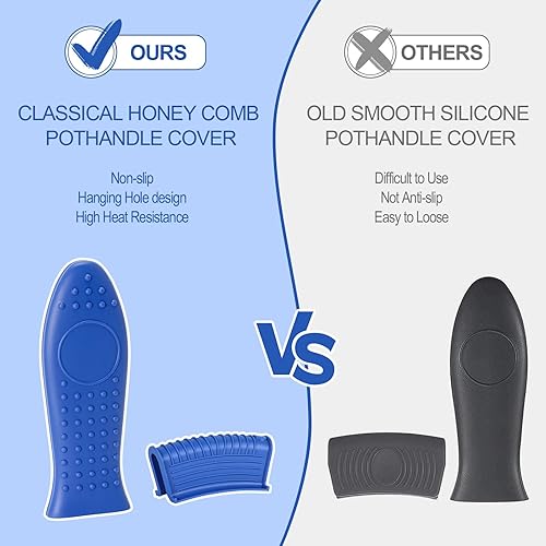 Vista 37 de Joyhalo joyhalo - Juego de 6 fundas para mango de sartén de hierro fundido, resistentes al calor, fundas de mango de sartén de hierro fundido