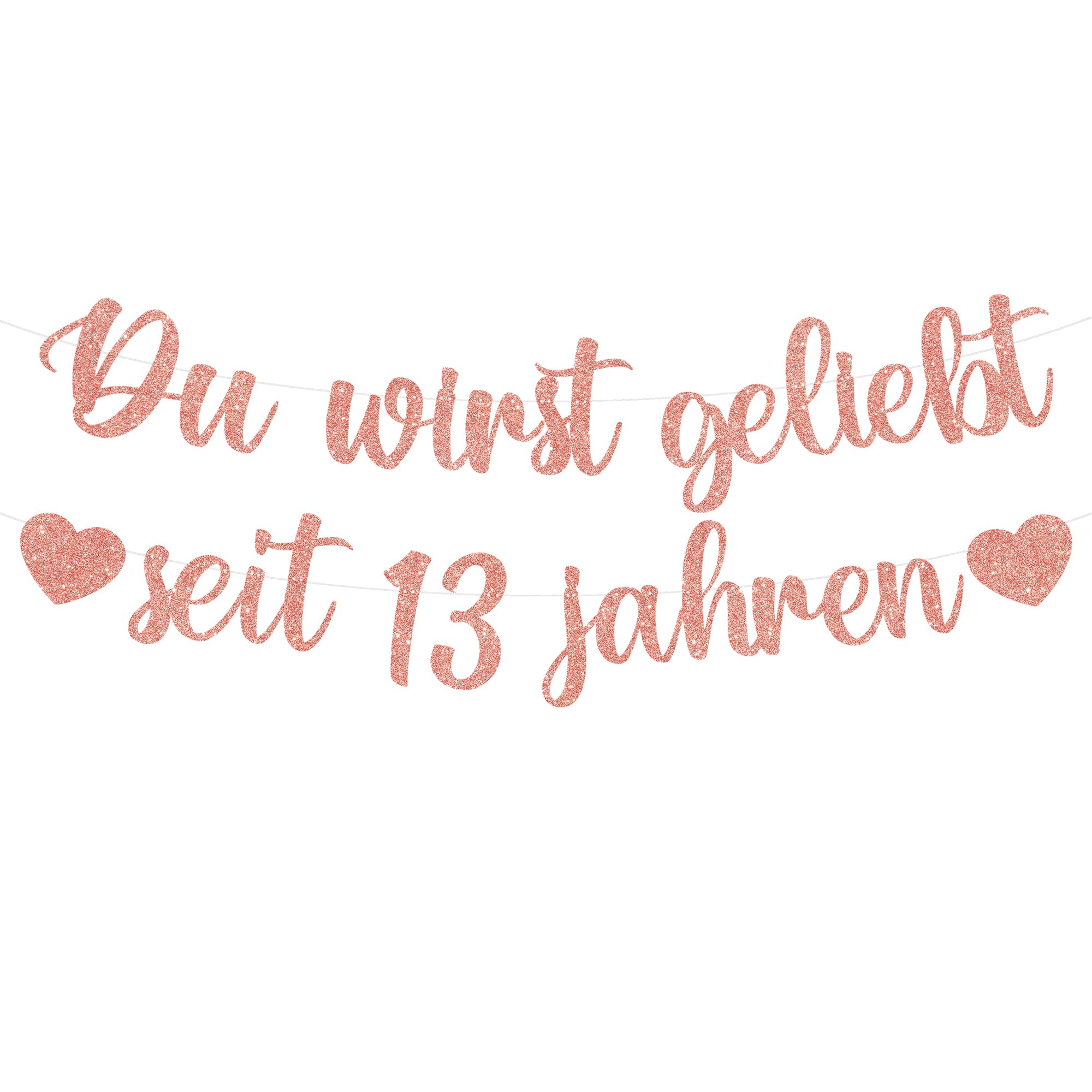 Tasoraor Deko 13 Geburtstag Mädchen Girlande - 13. Geburtstagsdeko Du Wirst Geliebt Seit 13 Jahren Banner, Rosegold Geburtstagsgirlande für 13 Kindergeburtstag Dekoration