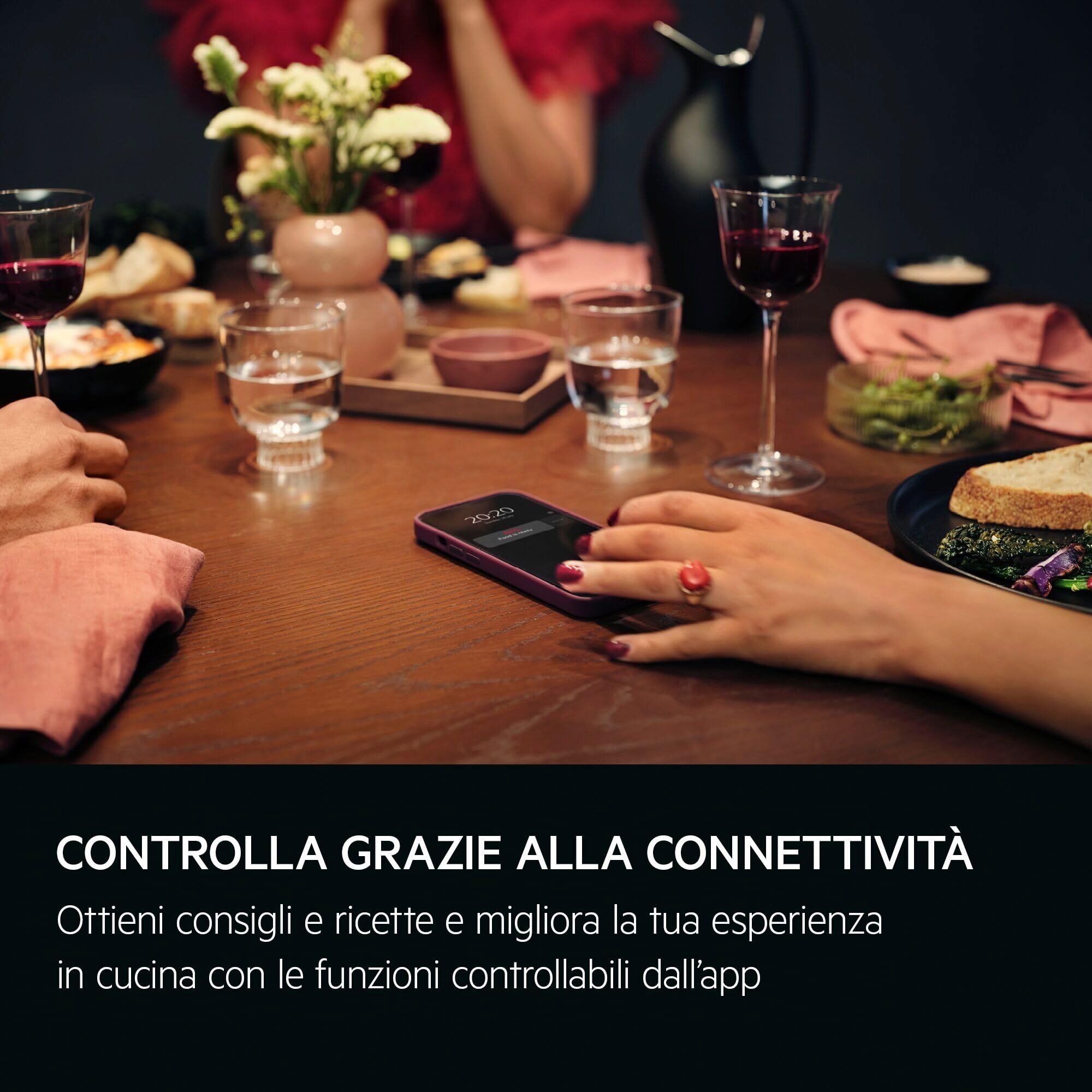 AEG OR6PB51WSB Forno a Vapore SteamCrisp da Incasso, Serie 6000, 72 L, SenseCook Multifunzione con Cottura a Vapore, Pulizia Pirolitica, 9 Programmi, Display LED