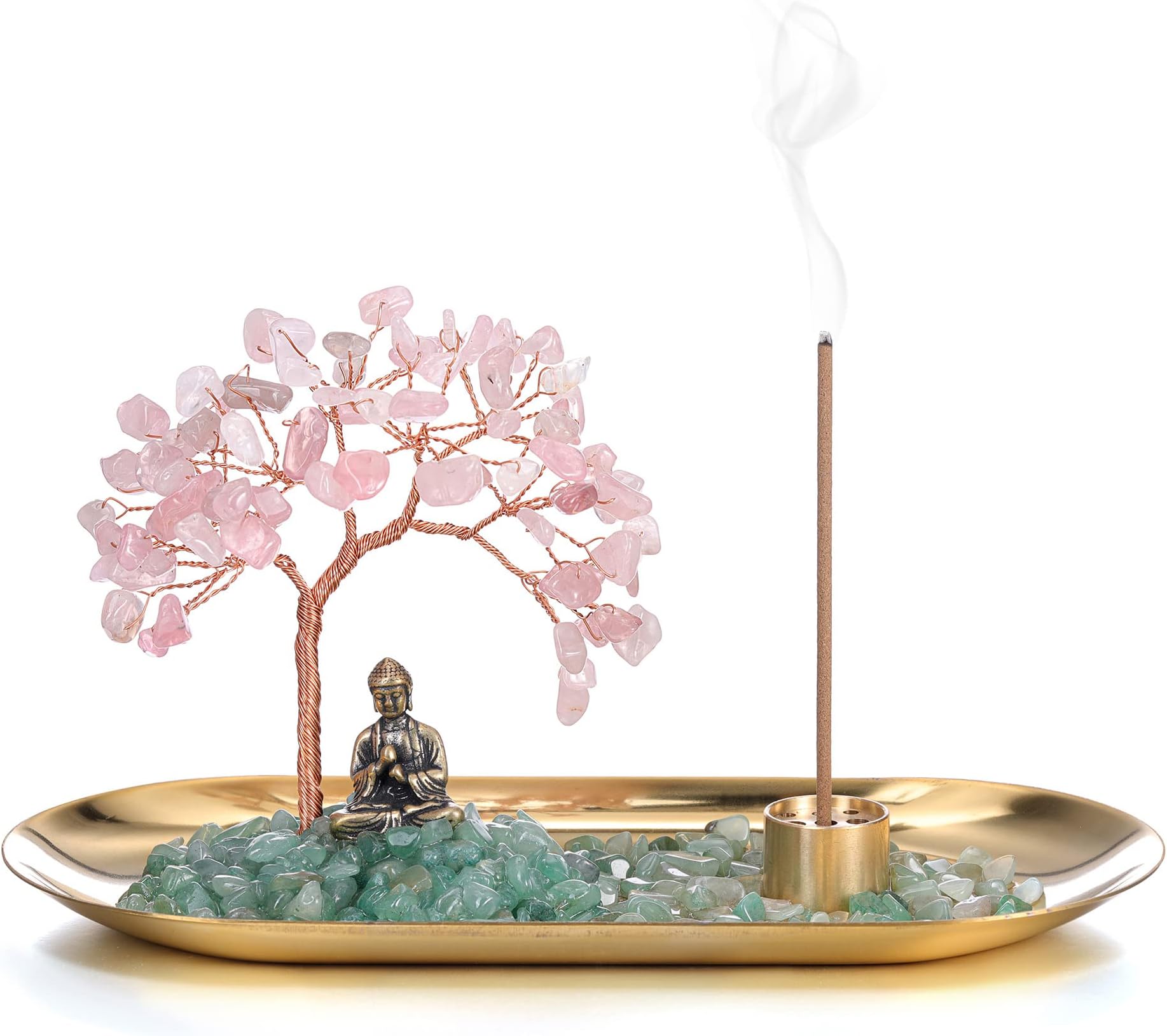 Rose Quartz Tree Incense Holder for Sticks