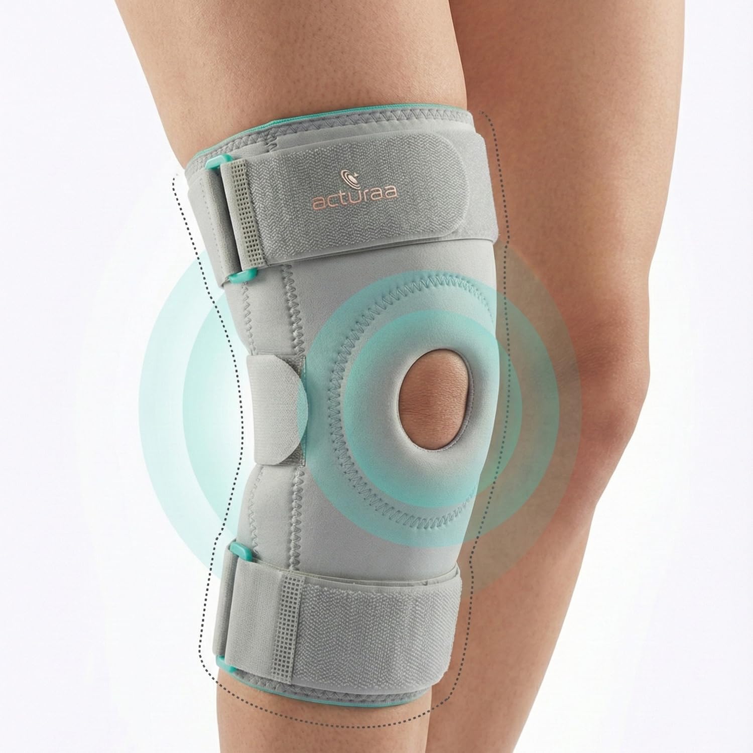 acturaa Knee Cap with Side Hinges, Adjustable Knee Support Brace (XL)-image-30