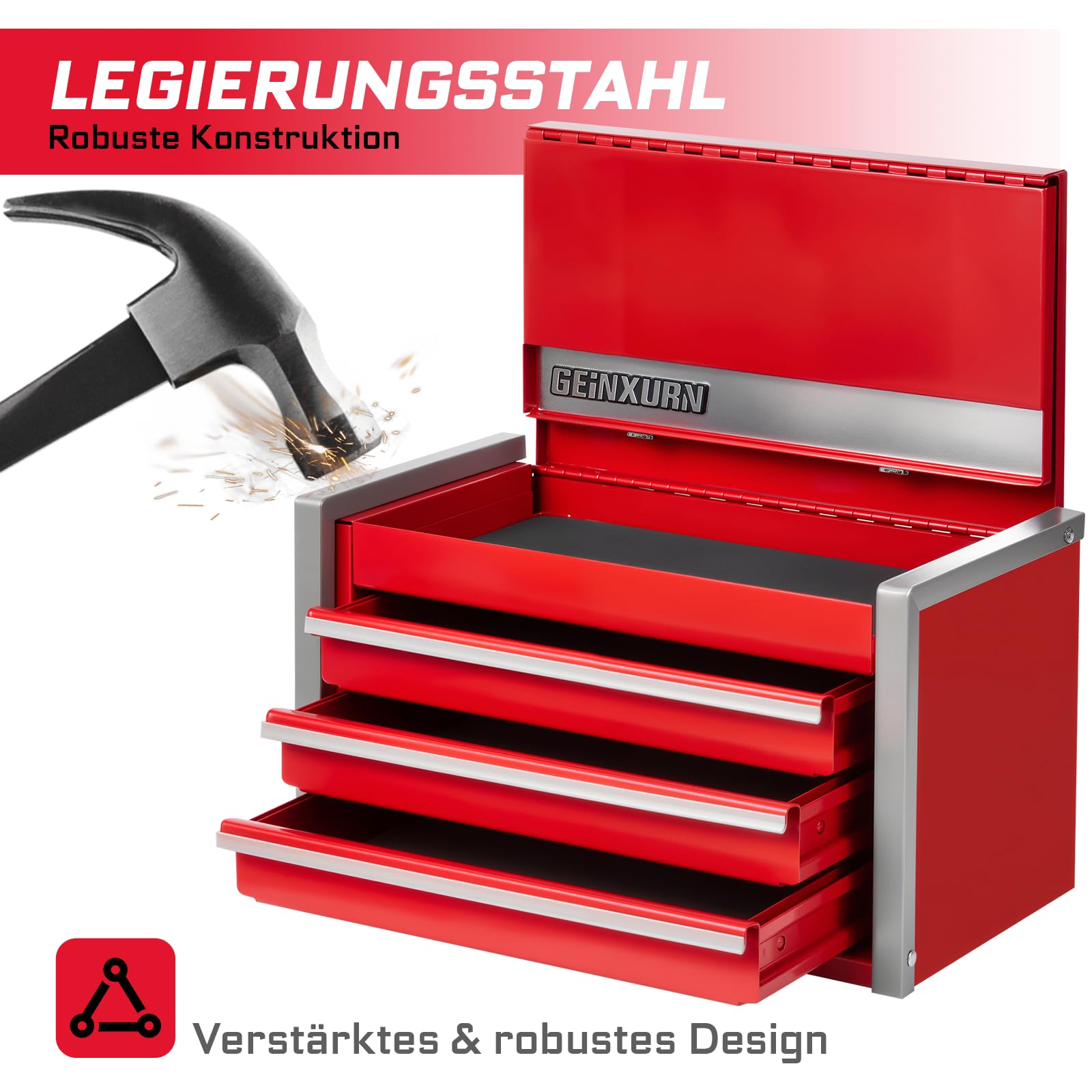 GEINXURN Lot de 103 embouts à choc magnétiques en acier S2 25/50/75/150 mm, tige hexagonale de 0,6 cm, magnétiseur/démagnétiseur, adaptateurs, mini cliquet et porte-embouts avec boîte de rangement en