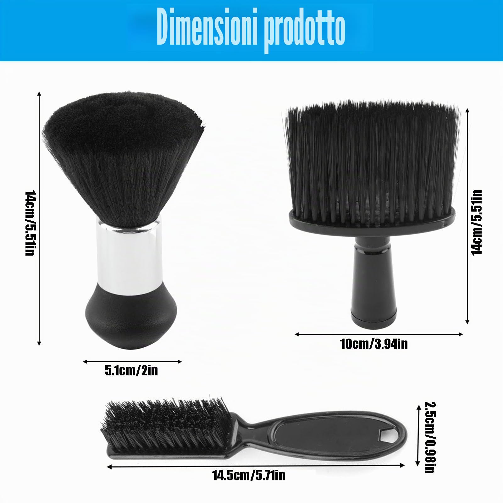 Pennello Parrucchiere,3 PCS Spazzole da Taglio per Capelli Set di Pennelli per il Collo Spazzola per il Collo per la Pulizia dei Capelli e la Rimozione Della Polvere Nel